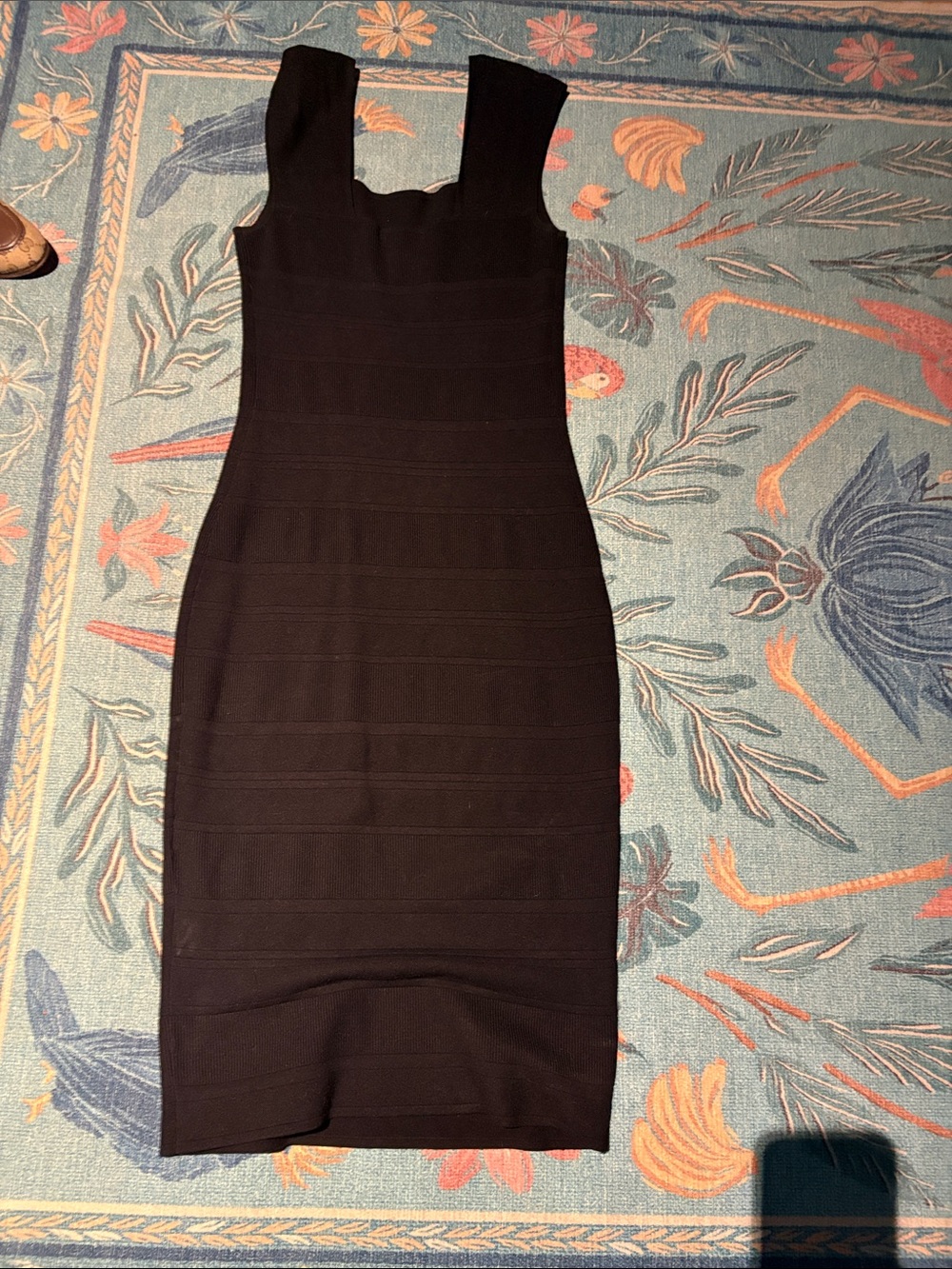 BOSS Black Sleeveless Square-Neck Midi Dress